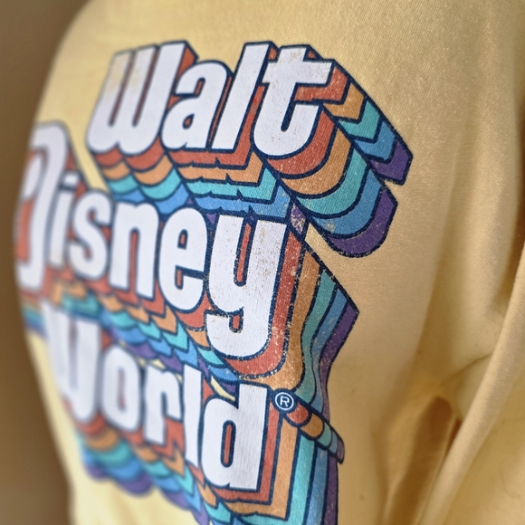 Walt Disney World Retro 70s Style Yellow Hoodie Size M - Picture 6 of 9